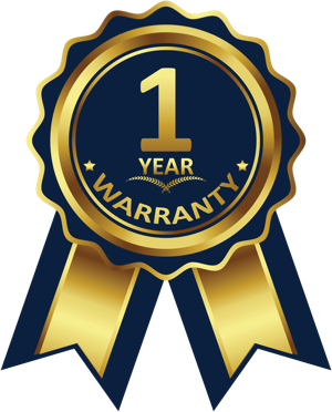 One year warranty badge
